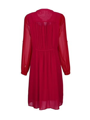 Şifon Elbise - Kırmızı