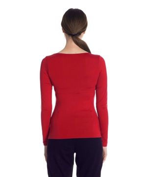 Uzun Kollu Basic Tişört - Kırmızı