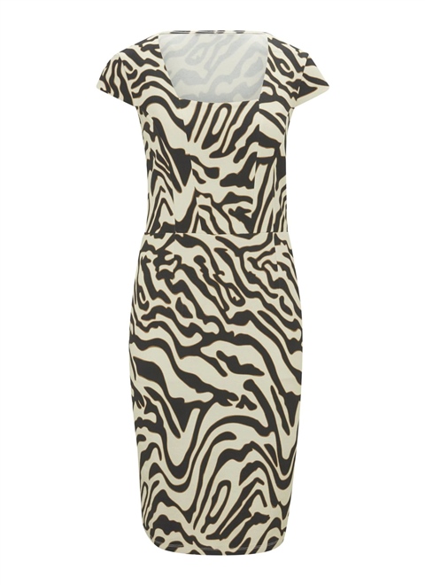 Zebra Baskılı Elbise - Kahverengi
